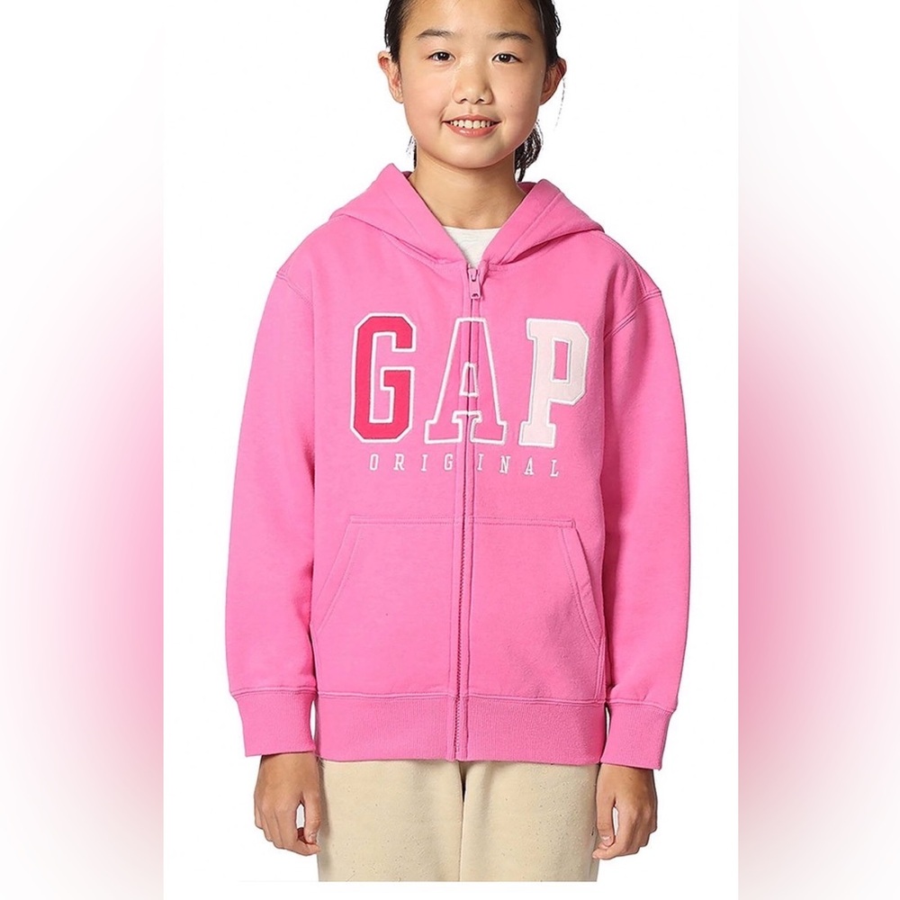 GAP Kids Pink Zip-Up Fleece Hoodie Size XL (14/16)